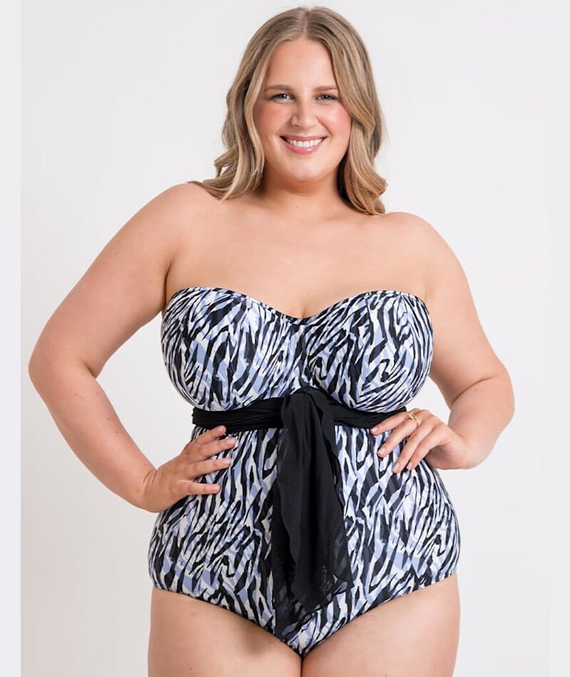 Curvy Kate Wrapsody Bandeau One Piece Swimsuit - Zebra Print - Image 4
