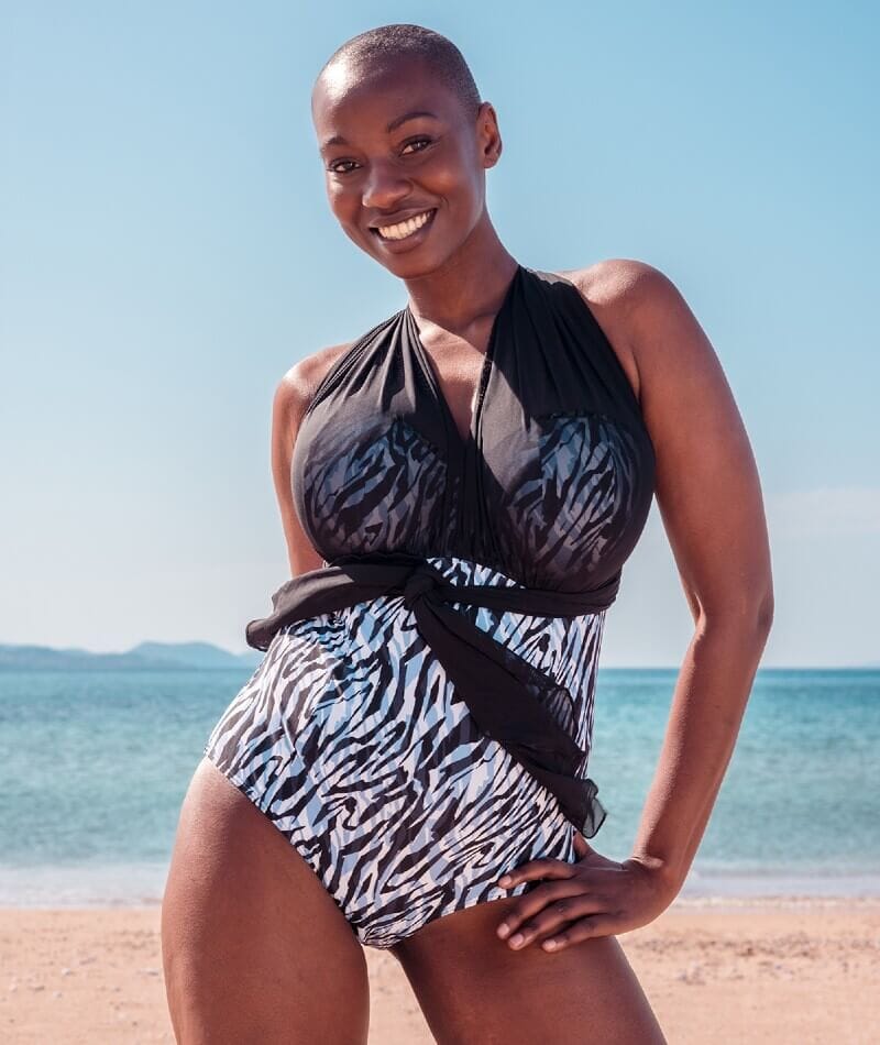 Curvy Kate Wrapsody Bandeau One Piece Swimsuit - Zebra Print - Image 5