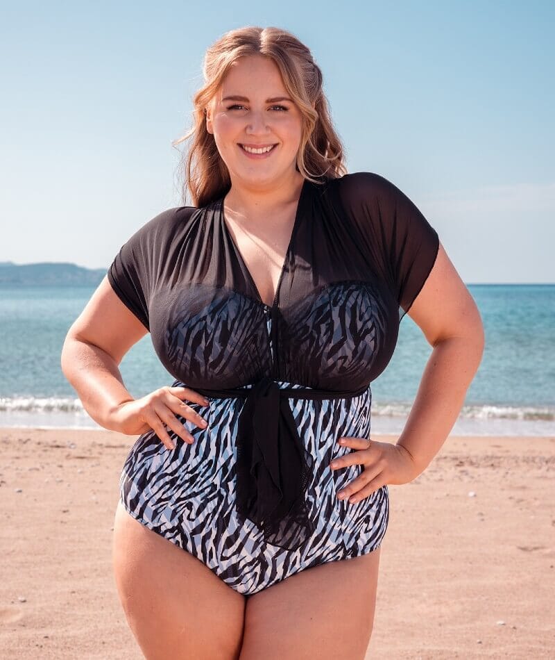 Curvy Kate Wrapsody Bandeau One Piece Swimsuit - Zebra Print - Image 7
