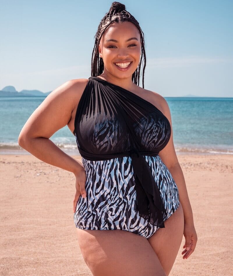 Curvy Kate Wrapsody Bandeau One Piece Swimsuit - Zebra Print - Image 8