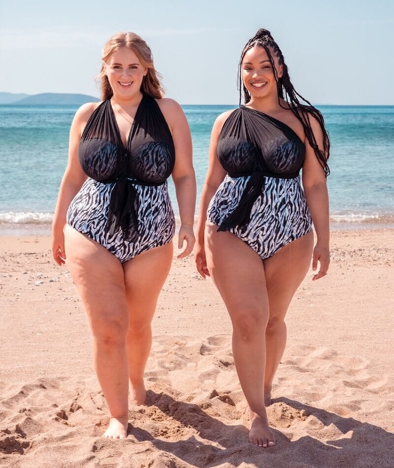 Curvy Kate Wrapsody Bandeau One Piece Swimsuit - Zebra Print - Image 9