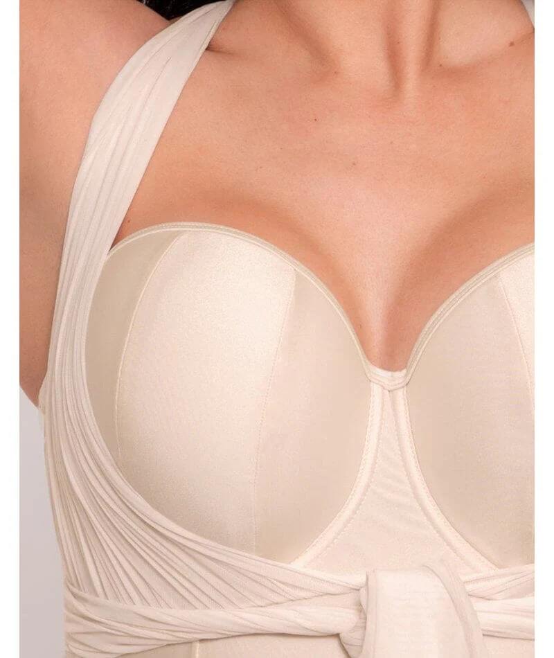 Curvy Kate Wrapsody Bandeau Swimsuit - Oyster - Image 14