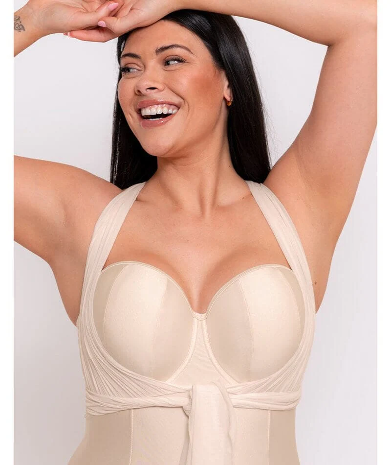 Curvy Kate Wrapsody Bandeau Swimsuit - Oyster - Image 4