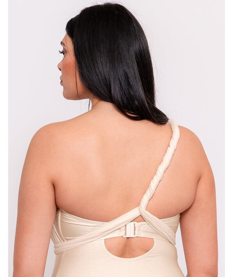 Curvy Kate Wrapsody Bandeau Swimsuit - Oyster - Image 5