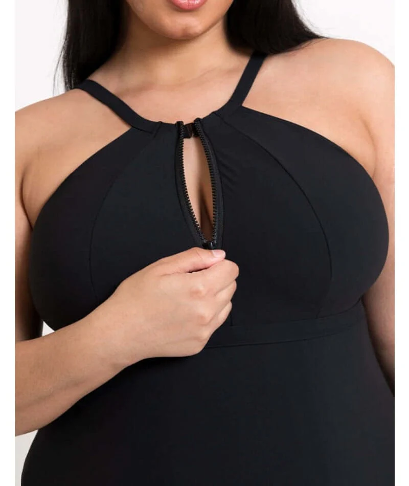 Curvy Kate Zip Tide Wire Free Multiway One Piece Swimsuit - Black - Image 10