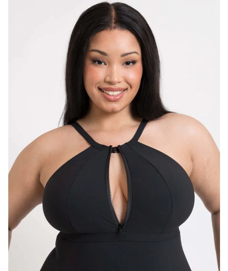 Curvy Kate Zip Tide Wire Free Multiway One Piece Swimsuit - Black - Image 6