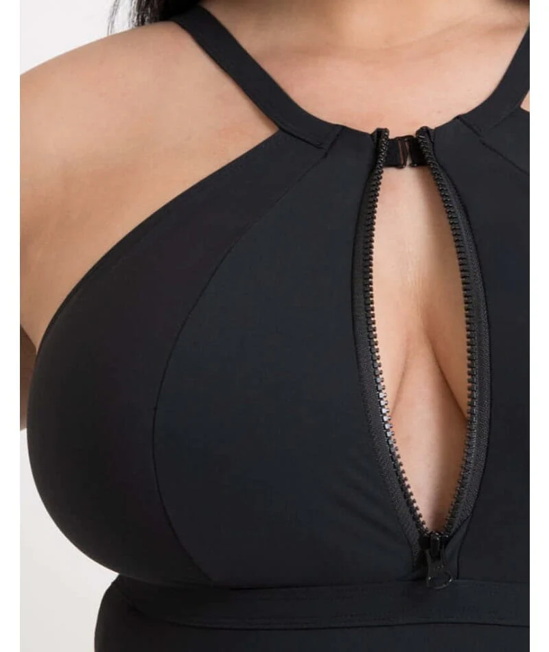 Curvy Kate Zip Tide Wire Free Multiway One Piece Swimsuit - Black - Image 9