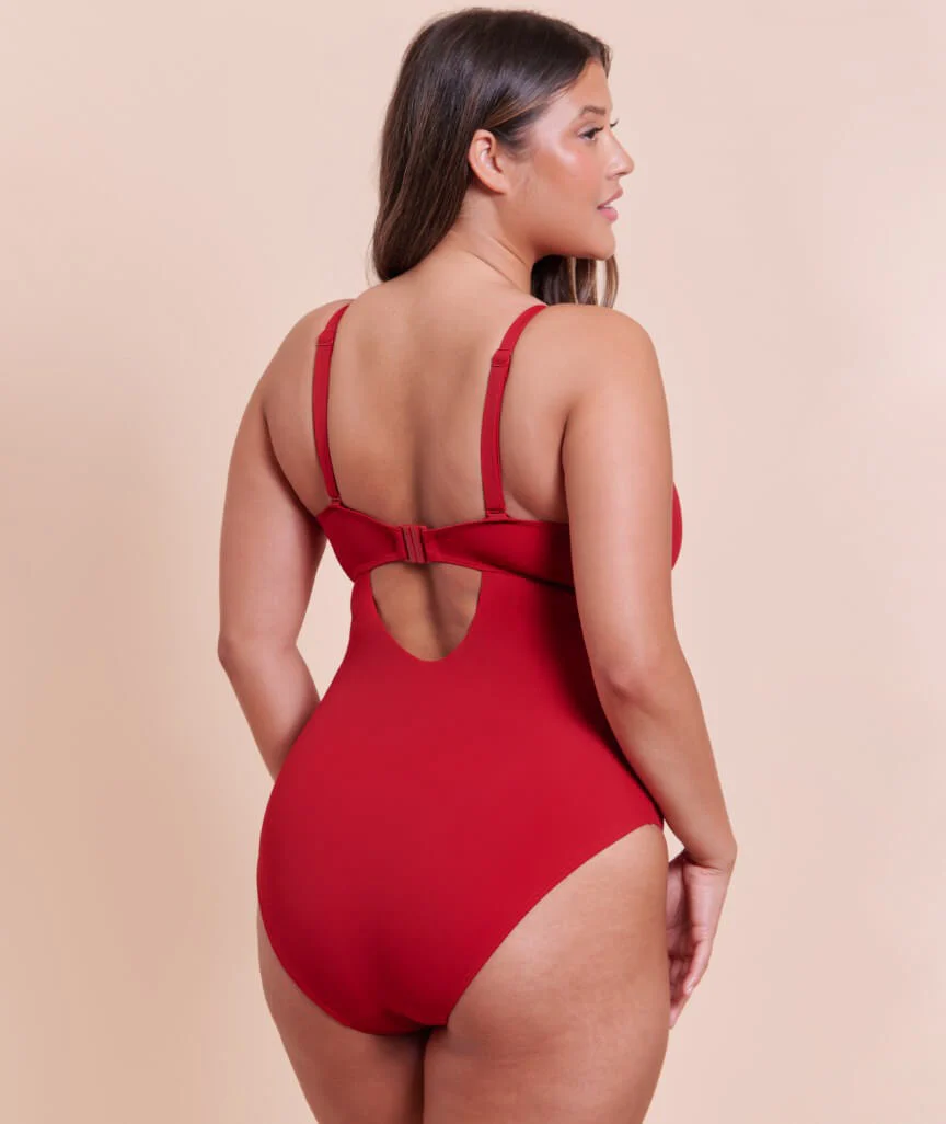 Curvy Kate Zip Tide Wire Free Multiway One Piece Swimsuit - Red - Image 4