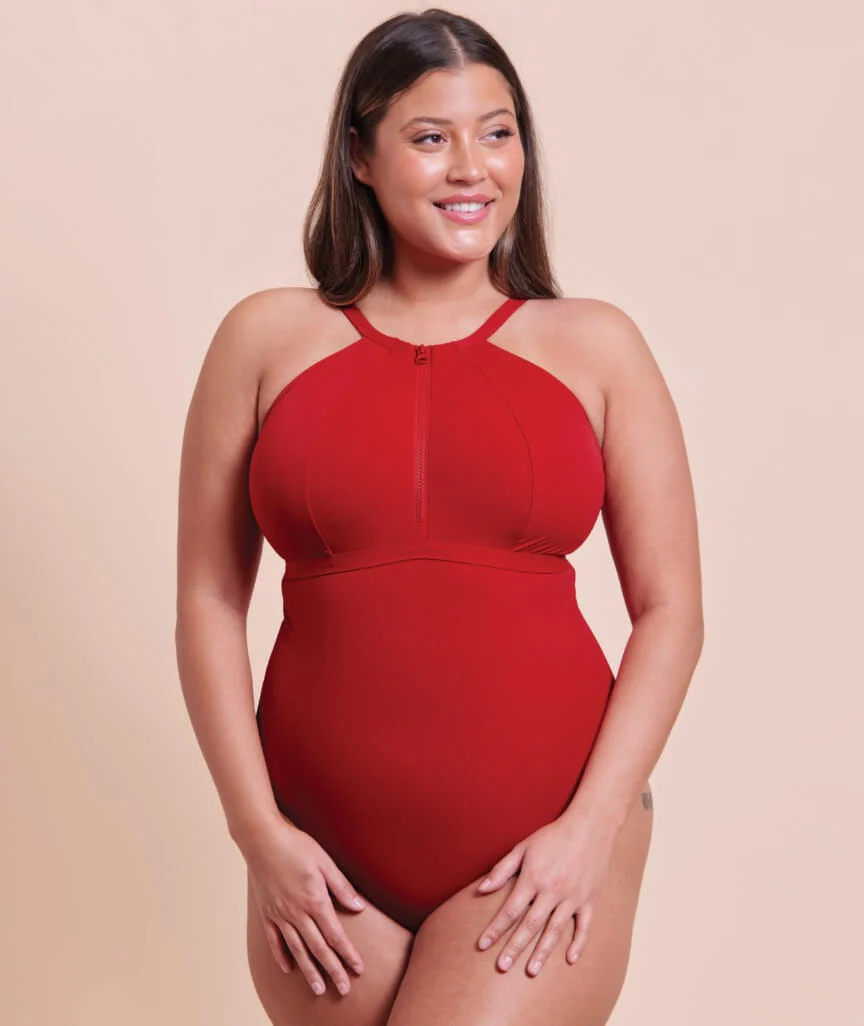 Curvy Kate Zip Tide Wire Free Multiway One Piece Swimsuit - Red - Image 5