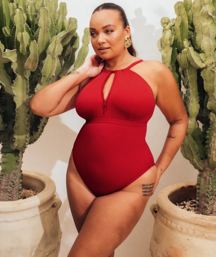 Curvy Kate Zip Tide Wire Free Multiway One Piece Swimsuit - Red - Image 9