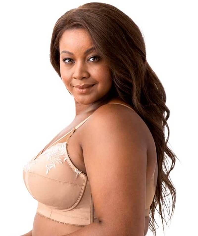 Elila Embroidered Wire-Free Bra - Mocha - Image 3