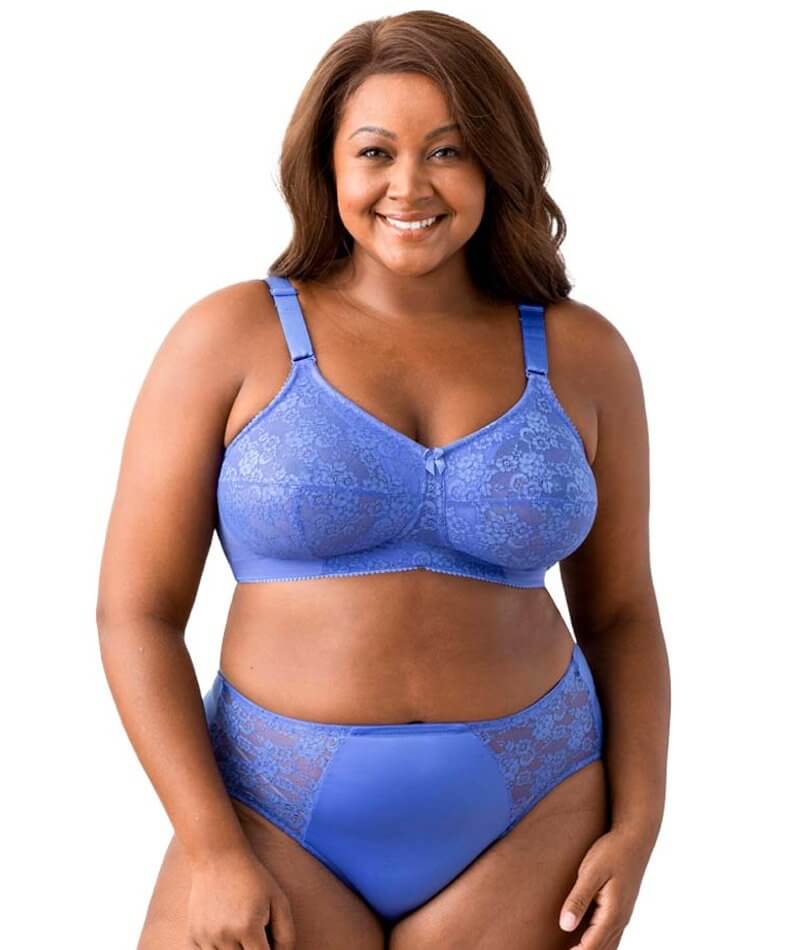 Elila Embroidered Lace Wire-Free Bra - Cobalt - Image 4
