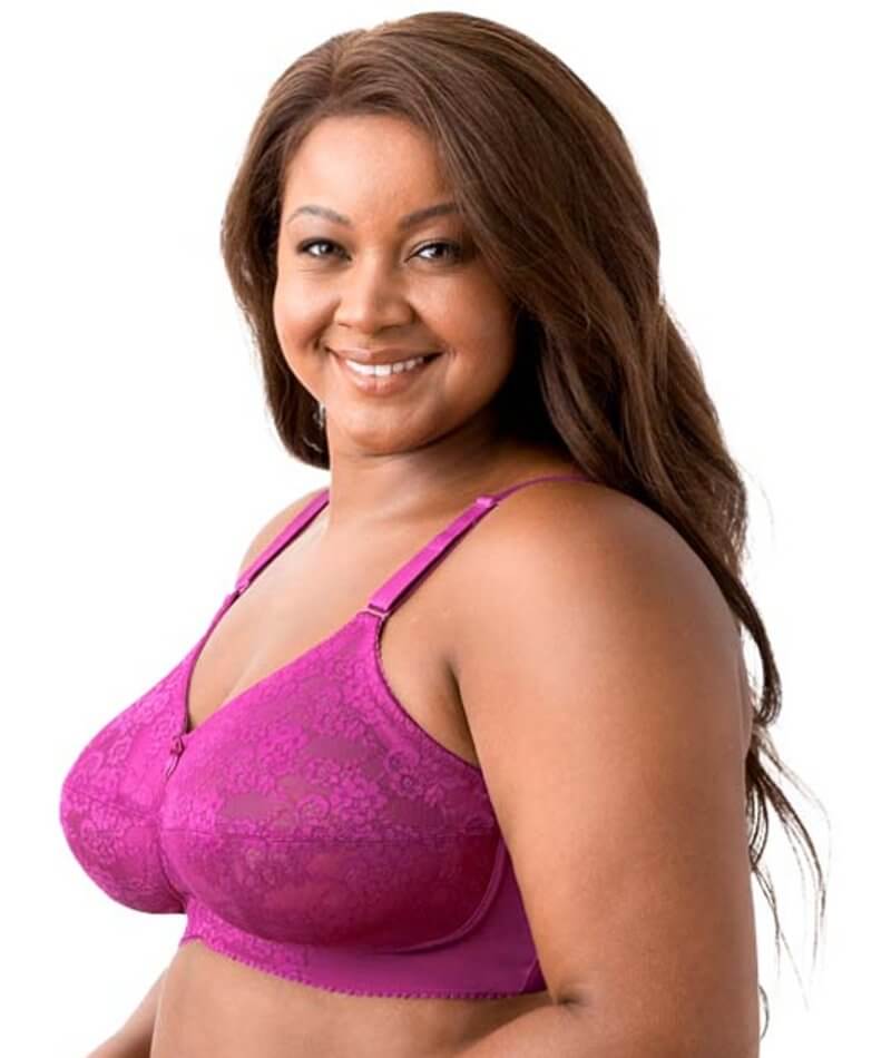 Elila Embroidered Lace Wire-Free Bra - Fuchsia - Image 3