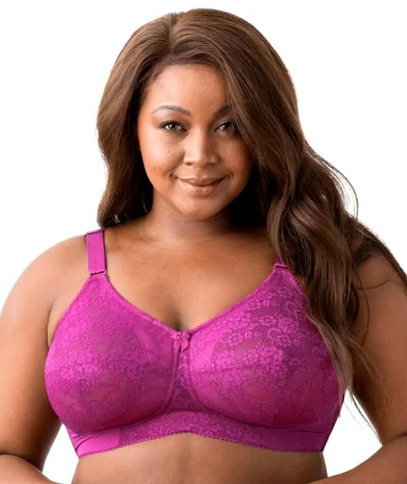 Elila Embroidered Lace Wire-Free Bra - Fuchsia - Image 4