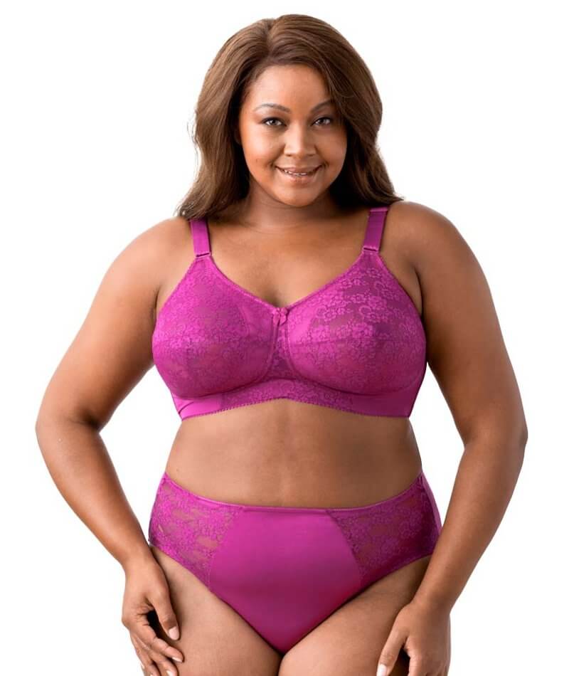 Elila Embroidered Lace Wire-Free Bra - Fuchsia - Image 6
