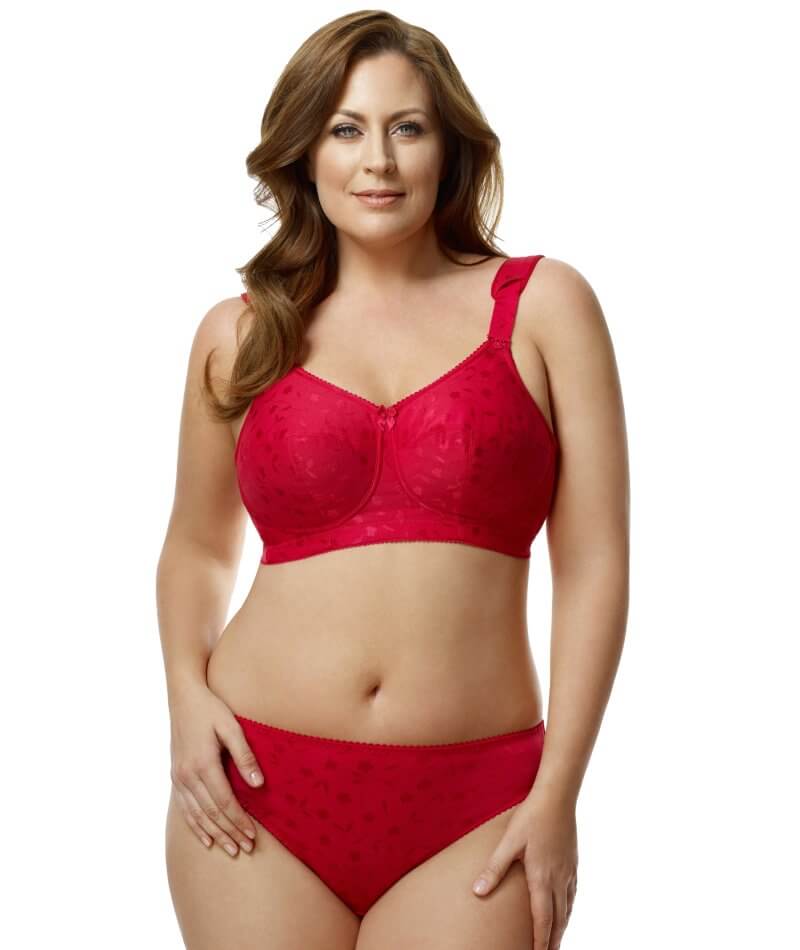 Elila Jacquard Wire-Free Bra - Red - Image 2