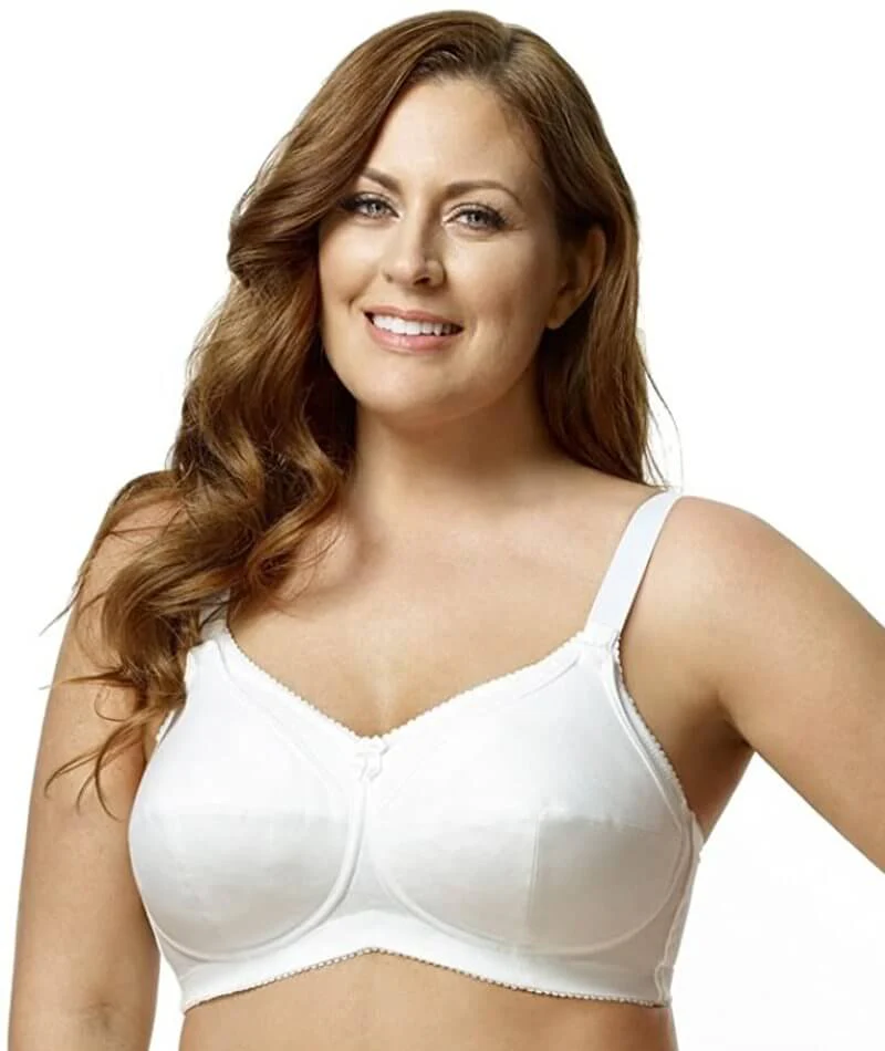 Elila Cotton Cup Wire-Free Nursing Bra - White - Image 2