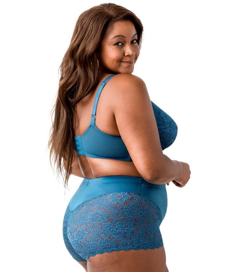 Elila Full Coverage Stretch Lace Underwired Bra - Teal - Image 11