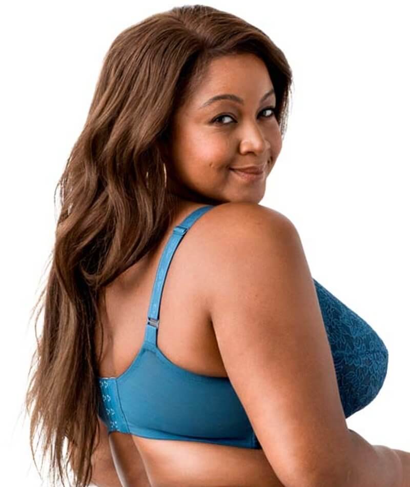 Elila Full Coverage Stretch Lace Underwired Bra - Teal - Image 4