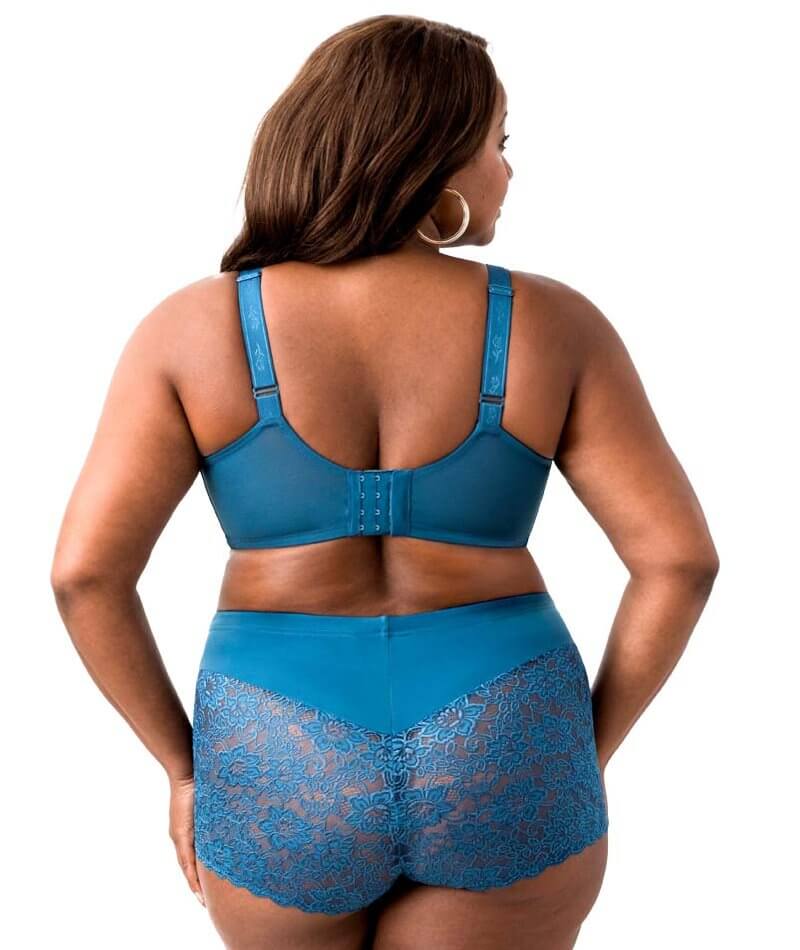 Elila Full Coverage Stretch Lace Underwired Bra - Teal - Image 9