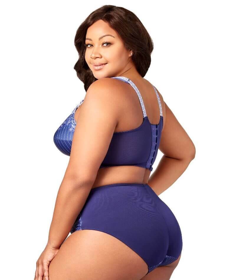 Elila Printed Lace Brief - Blue White - Image 4