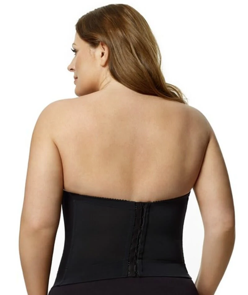 Elila Underwired Satin Strapless Longline - Black - Image 2