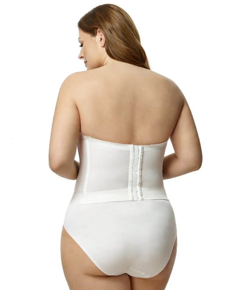 Elila Underwired Satin Strapless Longline - White - Image 4