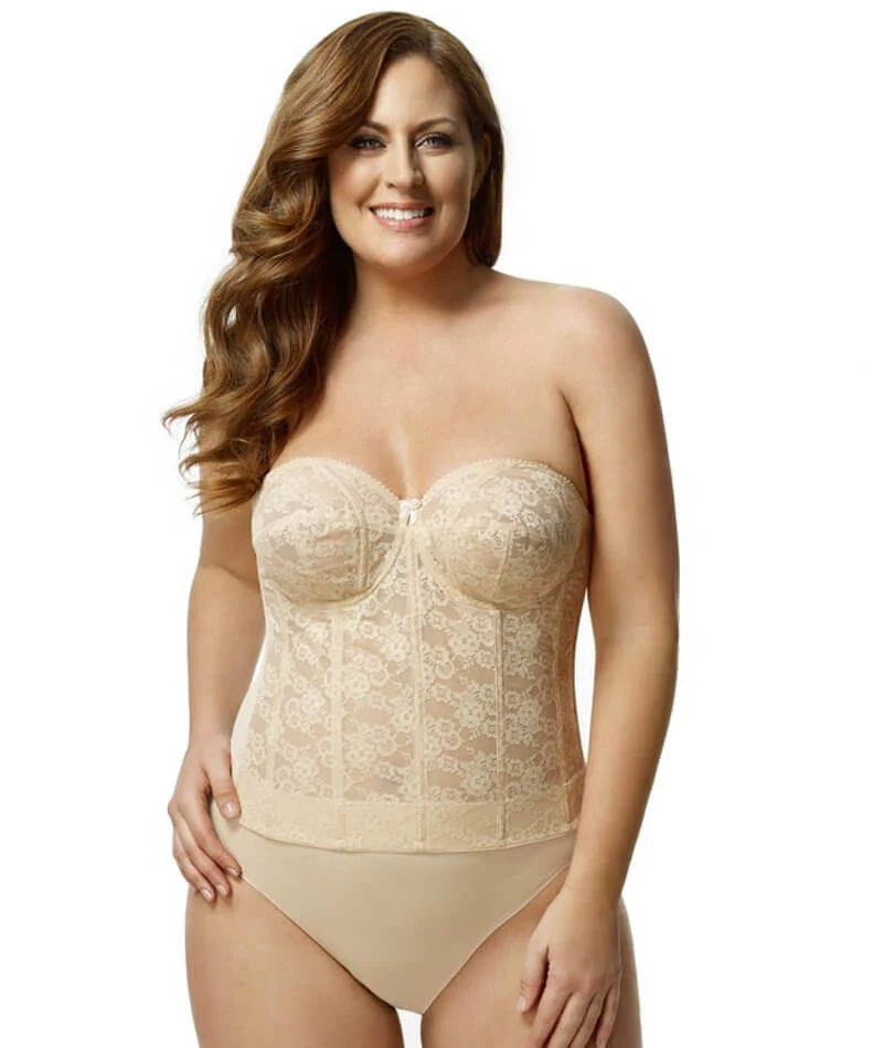 Elila Underwired Lace Strapless Longline Bra - Nude - Image 3