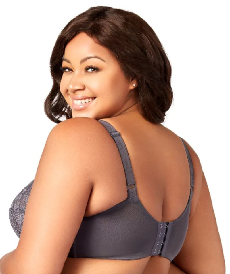 Elila Full Coverage Stretch Lace Underwired Bra - Grey - Image 3