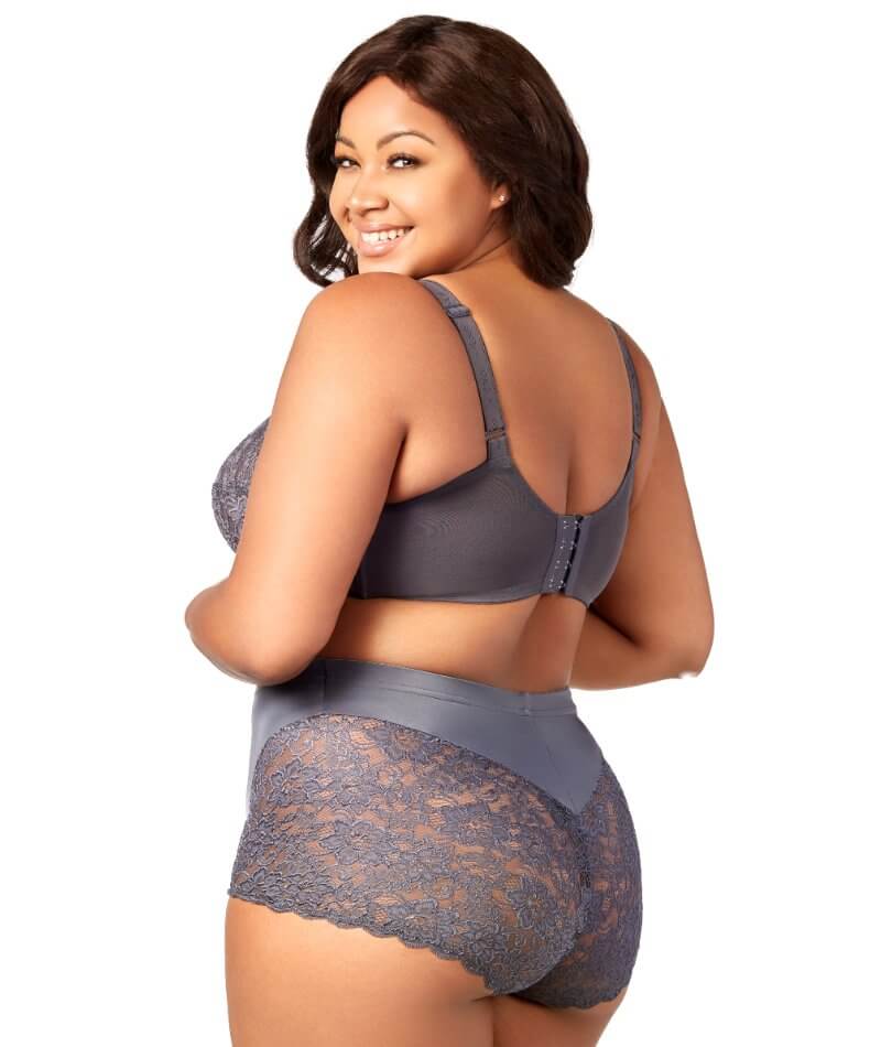 Elila Full Coverage Stretch Lace Underwired Bra - Grey - Image 9