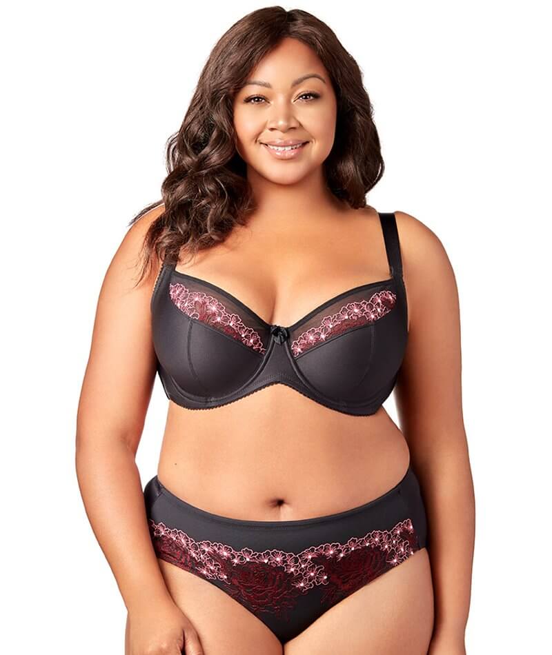 Elila Swiss Embroidered Microfiber Panty - Black - Image 3