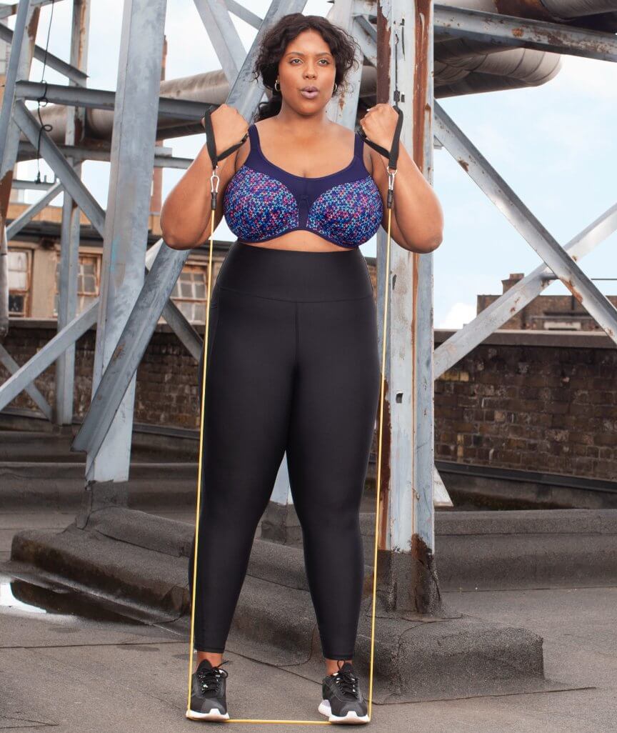 Elomi Energise Underwired Sports Bra - Navy Geo - Image 4