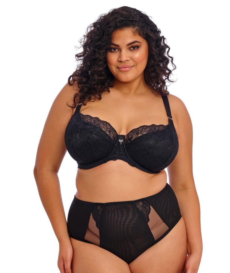 Elomi Brianna Underwire Padded Half Cup Bra - Black - Image 3