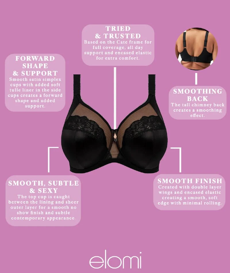 Elomi Cate Allure Underwired Bra - Black - Image 8