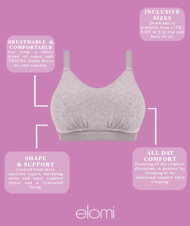 Elomi Downtime Wire-Free Bralette - Grey Marl - Image 7