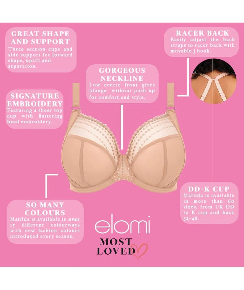 Elomi Matilda Underwired Plunge Bra - Cafe Au Lait - Image 16
