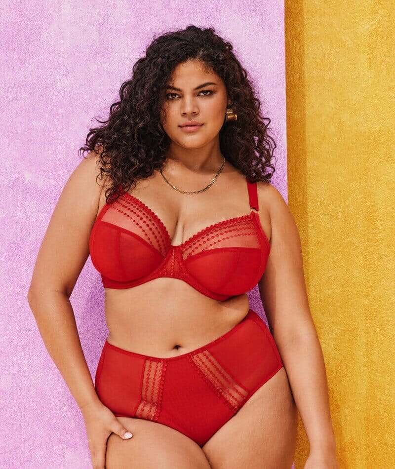 Elomi Matilda Underwired Plunge Bra - Haute Red - Image 3