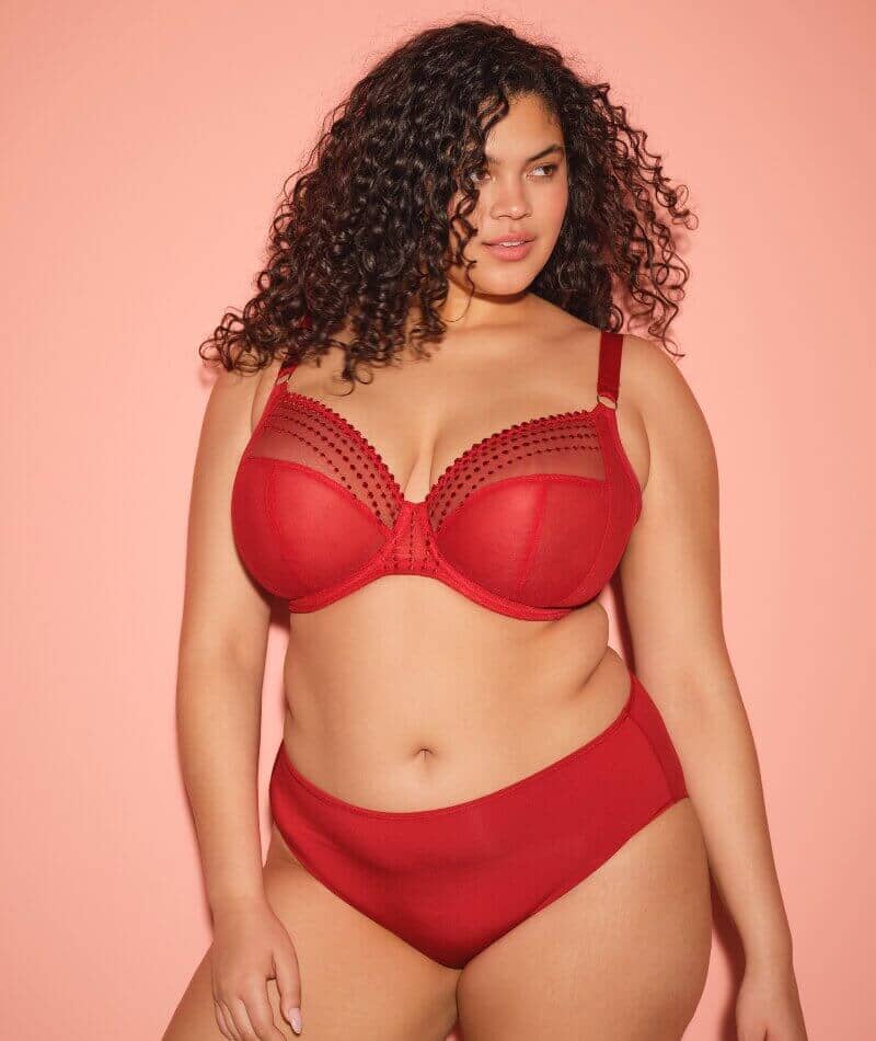 Elomi Matilda Underwired Plunge Bra - Haute Red - Image 4