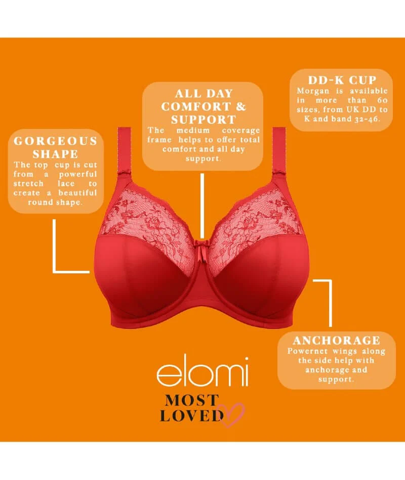 Elomi Morgan Underwired Bra - Haute Red - Image 8