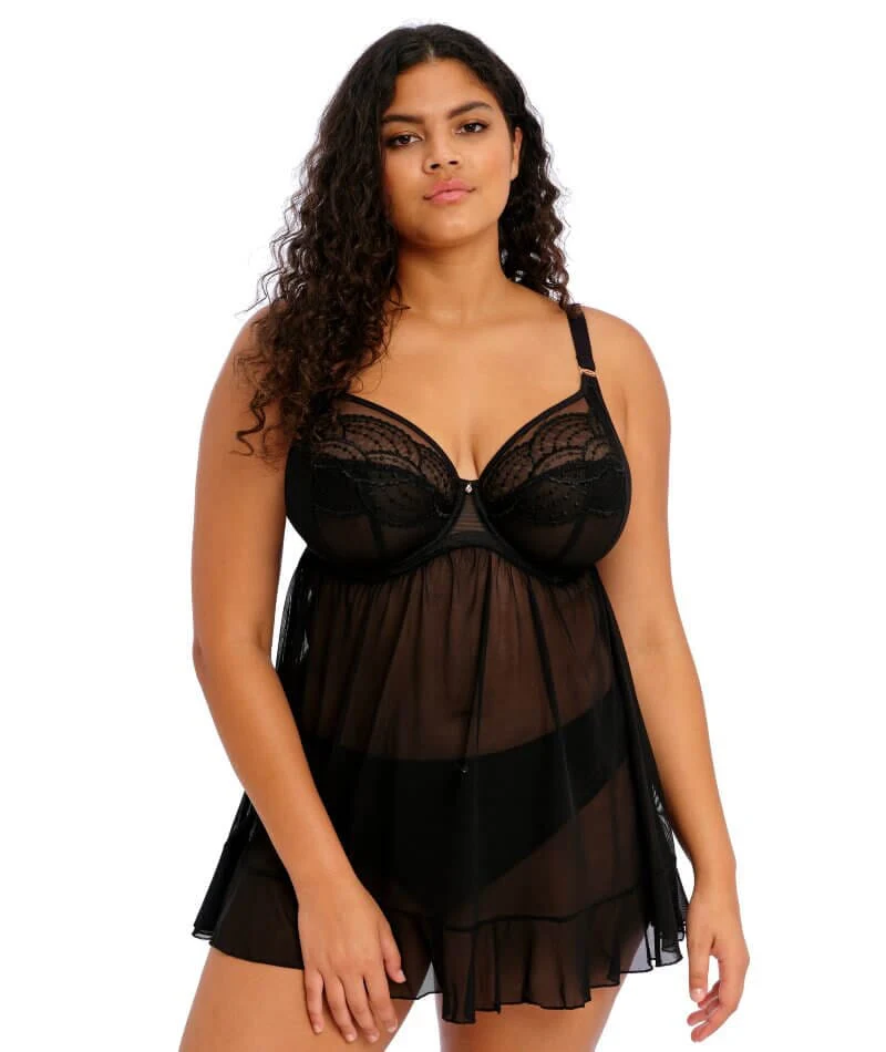 Elomi Priya Underwired Babydoll - Black - Image 3