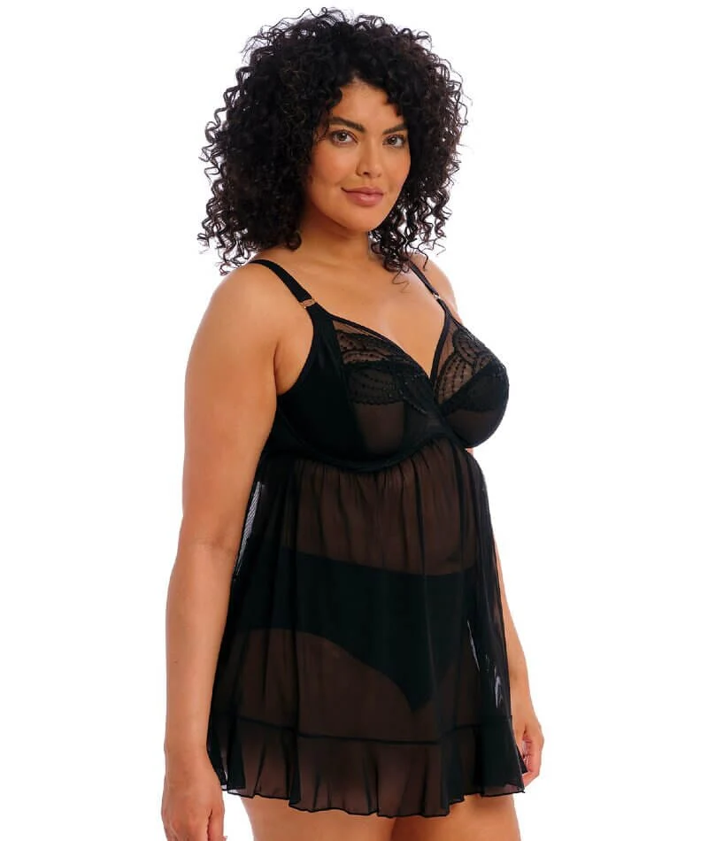 Elomi Priya Underwired Babydoll - Black - Image 4