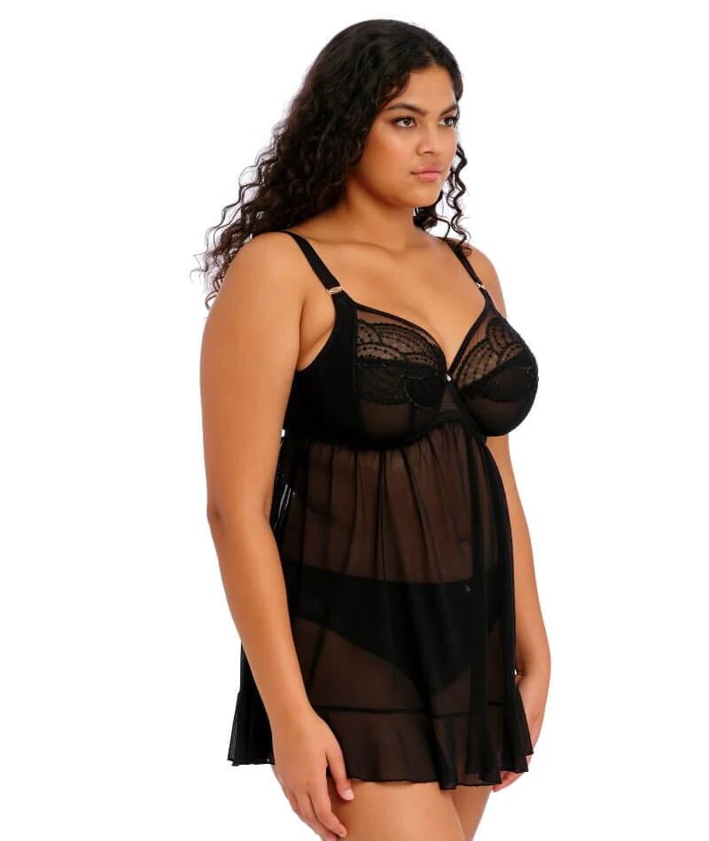 Elomi Priya Underwired Babydoll - Black - Image 5
