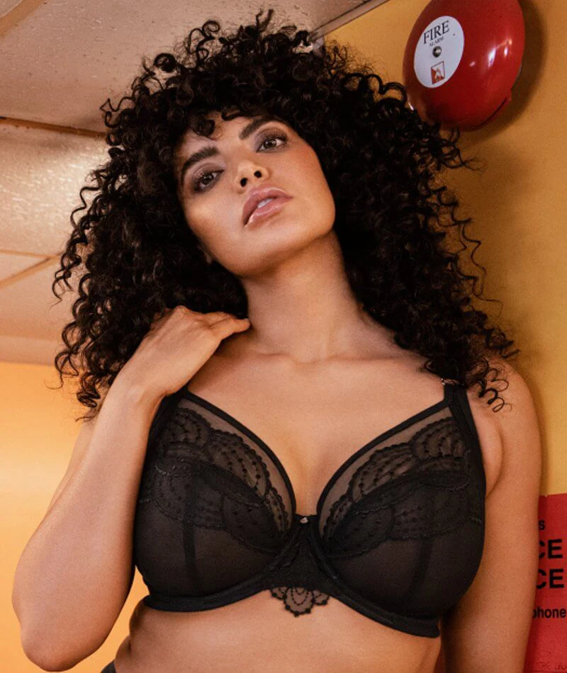 Elomi Priya Underwired Plunge Bra - Black - Image 3