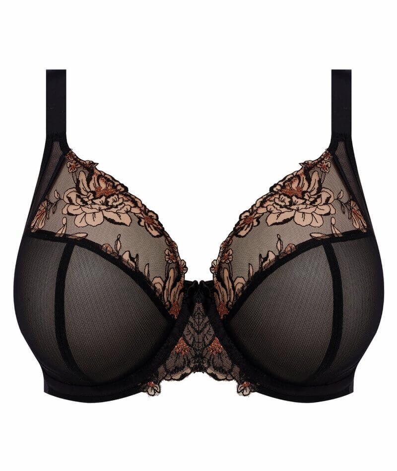 Elomi Teagan Underwire Plunge Bra - Black/Almond - Image 6