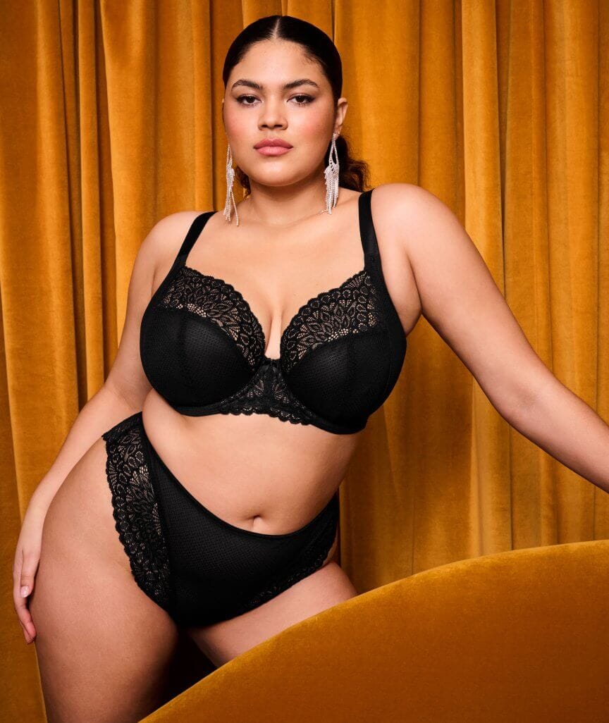 Elomi Tiernie Underwire Stretch Plunge Bra - Black - Image 3
