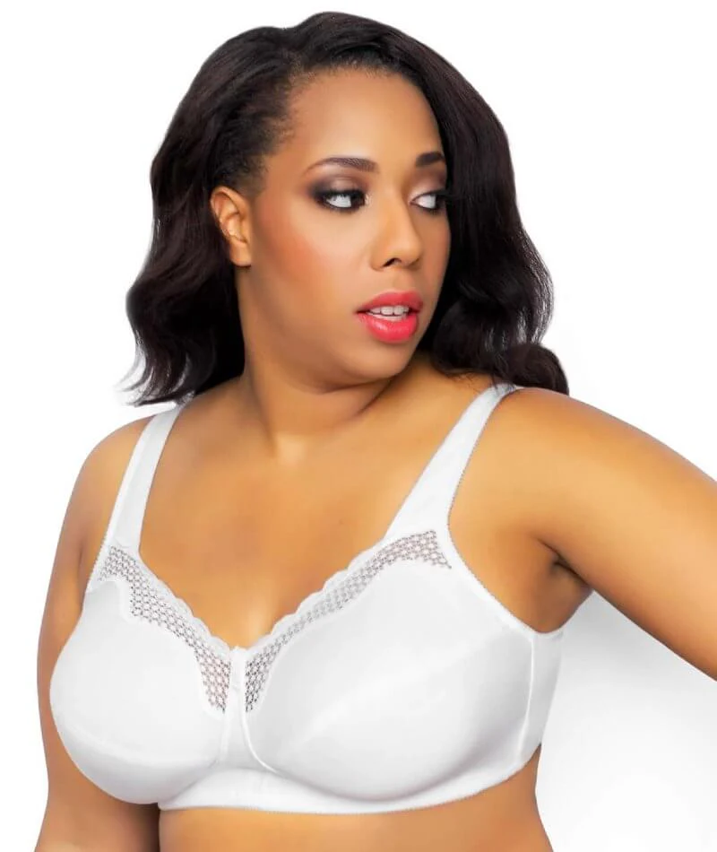 Exquisite Form Fully Cotton Soft Cup Wire-Free Bra With Lace - White - Image 7