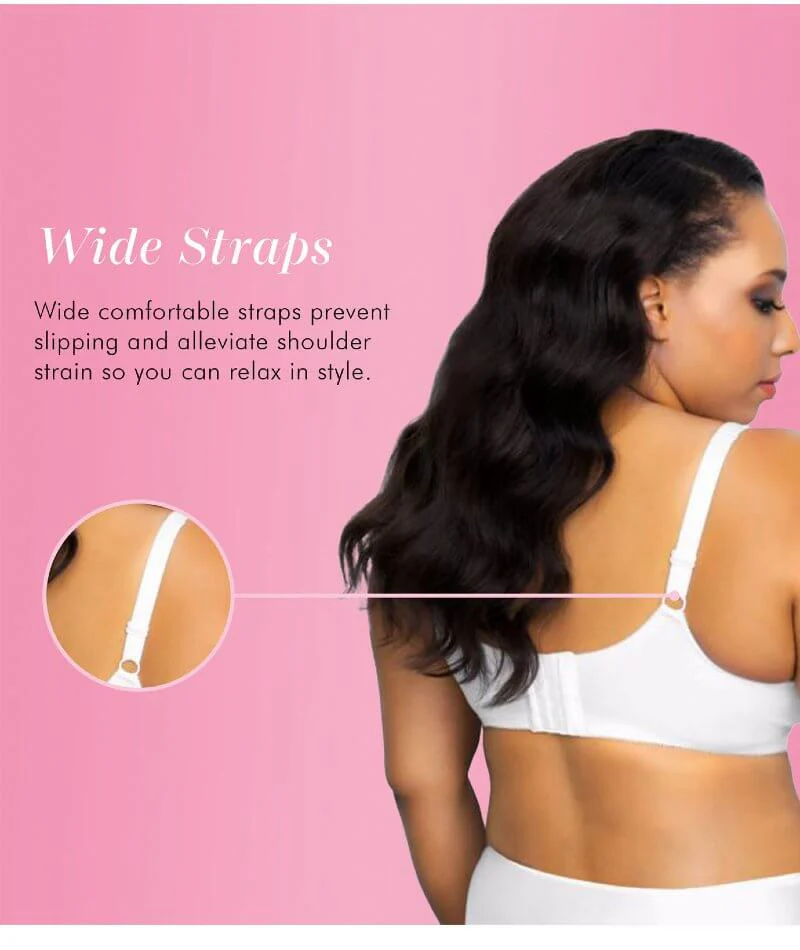Exquisite Form Fully Cotton Soft Cup Wire-Free Bra With Lace - White - Image 8