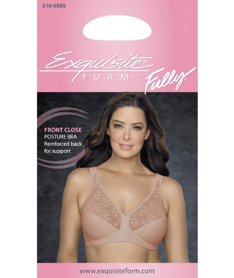 Exquisite Form Fully Front Close Wire-Free Posture Bra With Lace - Beige - Image 8