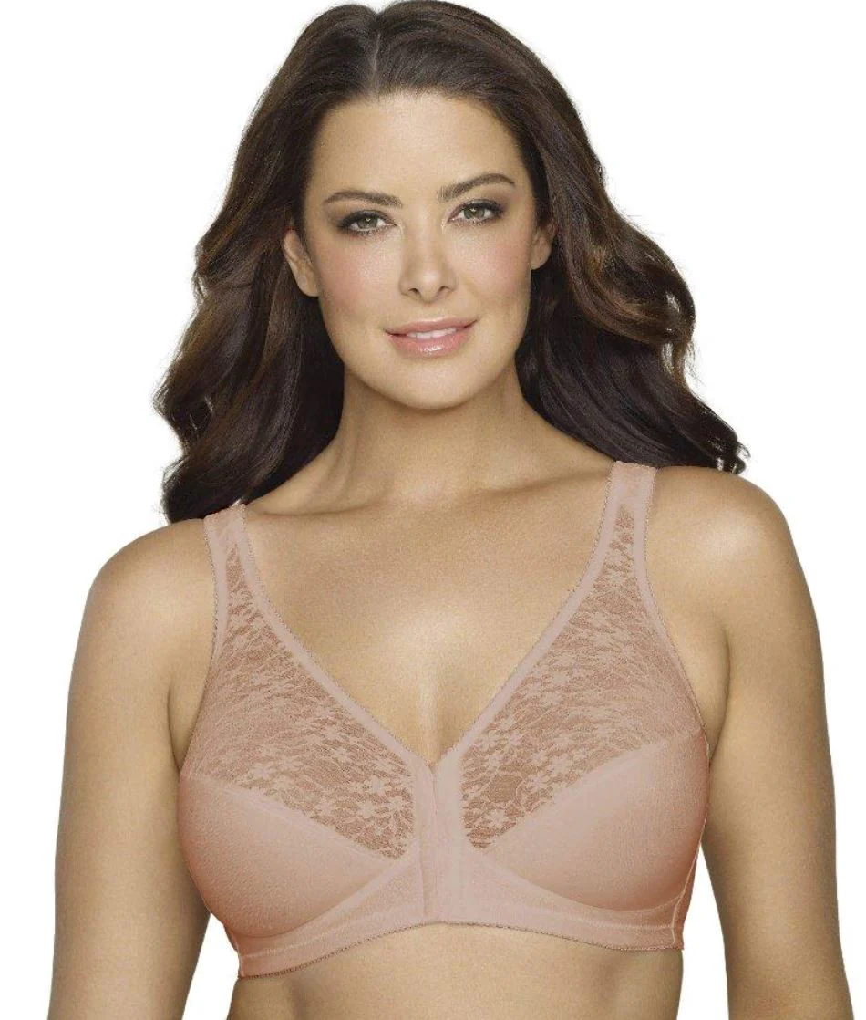 Exquisite Form Fully Front Close Wire-Free Posture Bra With Lace - Black - Image 3