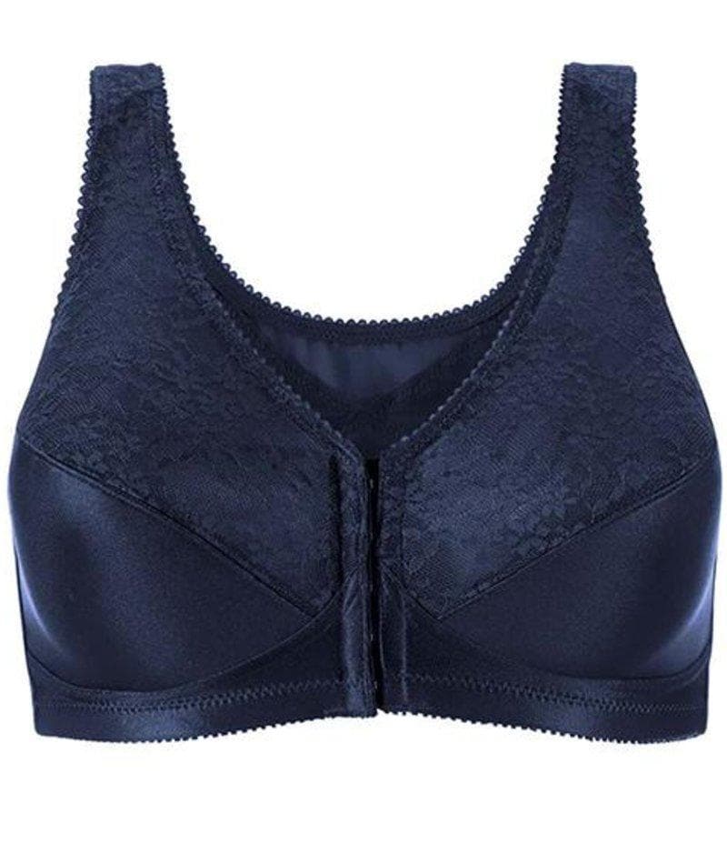 Exquisite Form Fully Front Close Wire-Free Posture Bra With Lace - Navy - Image 11